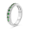 .50CT DIAMOND & AAA TSAVORITE 14KT WHITE GOLD ETERNITY WEDDING ANNIVERSARY RING