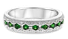 .50CT DIAMOND & AAA TSAVORITE 14KT WHITE GOLD ETERNITY WEDDING ANNIVERSARY RING