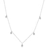 .46CT DIAMOND 14KT WHITE GOLD 3D PAVE TEAR DROP BY THE YARD CHANDELIER NECKLACE