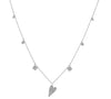.25CT DIAMOND 14KT WHITE GOLD 3D PAVE HEART SQUARE BY THE YARD LOVE NECKLACE
