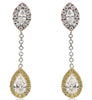 1.04CT TRI COLOR DIAMOND 18KT TRI COLOR GOLD 3D MULTI SHAPE FUN HANGING EARRINGS
