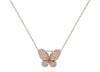 .41CT ROUND CUT DIAMOND 14K ROSE GOLD 3D CLASSIC BUTTERFLY LOVE FLOATING PENDANT