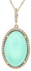 9.99CT DIAMOND, AAA GREEN AMETHYST & AAA AGATE 14K YELLOW GOLD OVAL HALO PENDANT
