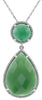 ESTATE 23.25CT DIAMOND & AAA AGATE 14KT WHITE GOLD 3D TEAR DROP FLOATING PENDANT