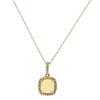 1.35CT DIAMOND & AAA CUSHION CUT CITRINE 14K YELLOW GOLD 3D HALO CLASSIC PENDANT