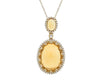11.31CT DIAMOND & AAA CITRINE 14KT WHITE GOLD 3D OVAL FLOWER FLOATING PENDANT