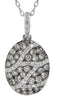 .67CT WHITE & CHOCOLATE FANCY DIAMOND 14KT WHITE GOLD CLASSIC OVAL LOVE PENDANT