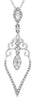 ESTATE .35CT DIAMOND 14KT WHITE GOLD 3D OPEN FILIGREE TEAR DROP FUN PENDANT