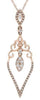 ESTATE .35CT DIAMOND 14KT ROSE GOLD 3D OPEN FILIGREE TEAR DROP FUN PENDANT