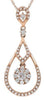 ESTATE .52CT DIAMOND 14KT ROSE GOLD 3D FLOWER TEAR DROP FUN PENDANT