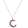 ESTATE .71CT ROUND CUT DIAMOND & AAA RUBY 14KT ROSE GOLD 3D MOON LOVE PENDANT