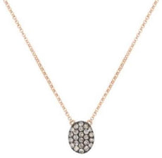 .37CT CHOCOLATE FANCY DIAMOND 14KT ROSE GOLD 3D CLASSIC CLUSTER OVAL PENDANT