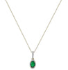 .50CT DIAMOND & AAA EMERALD 14KT YELLOW GOLD OVAL & ROUND HALO CLASSIC PENDANT