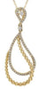 ESTATE .32CT DIAMOND 14KT YELLOW GOLD 3D DOUBLE TEAR DROP FUN PENDANT