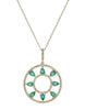 1.60CT DIAMOND & AAA EMERALD 14KT YELLOW GOLD CLASSIC CIRCLE OF LIFE FUN PENDANT