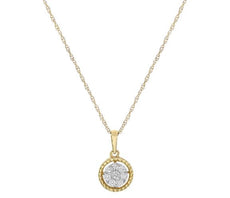 ESTATE .15CT DIAMOND 14KT YELLOW GOLD 3D CLASSIC ROUND CLUSTER FLOATING PENDANT