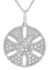 ESTATE .90CT DIAMOND 14KT WHITE GOLD 3D CIRCULAR CLUSTER FLOWER FUN PENDANT
