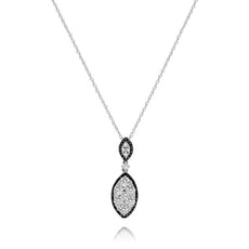 .66CT WHITE & BLACK DIAMOND 14KT WHITE GOLD MARQUISE SHAPE PAVE FLOATING PENDANT