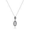 .66CT WHITE & BLACK DIAMOND 14KT WHITE GOLD MARQUISE SHAPE PAVE FLOATING PENDANT