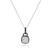 ESTATE .74CT WHITE & BLACK DIAMOND 14KT WHITE GOLD 3D SQUARE LOVE KNOT PENDANT