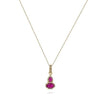 1.02CT DIAMOND & AAA RUBY 14KT YELLOW GOLD ROUND PEAR SHAPE & OVAL FUN PENDANT