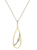 ESTATE .09CT DIAMOND 14KT YELLOW GOLD 3D CLASSIC TEAR DROP FLOWER LOVE PENDANT