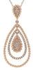 ESTATE .21CT DIAMOND 14KT ROSE GOLD 3D CLUSTER TEAR DROP FUN PENDANT