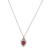 .66CT DIAMOND & AAA RUBY 14KT ROSE GOLD ROUND & PEAR SHAPE FUN FLOATING PENDANT