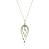 .56CT DIAMOND & AAA EMERALD 14KT YELLOW GOLD MULTI SHAPE TEAR DROP SNAKE PENDANT