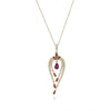 .70CT DIAMOND & AAA RUBY 14K YELLOW GOLD MULTI SHAPE TEAR DROP SNAKE FUN PENDANT