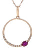 .26CT DIAMOND & AAA RUBY 14KT ROSE GOLD CIRCLE OF LIFE OVAL & ROUND FUN PENDANT