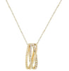 ESTATE .14CT DIAMOND 14KT WHITE GOLD 3D CRISS CROSS LOVE KNOT FLOATING PENDANT