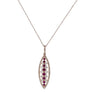 ESTATE .58CT DIAMOND & AAA RUBIES 14KT ROSE GOLD 3D MARQUISE SHAPE FUN PENDANT