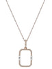 .18CT ROUND & BAGUETTE DIAMOND 14KT ROSE GOLD OPEN HEXAGON FUN FLOATING PENDANT