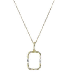 ESTATE .19CT DIAMOND 14KT YELLOW GOLD CLASSIC OPEN HEXAGON FUN FLOATING PENDANT