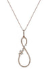 ESTATE .37CT ROUND CUT DIAMOND 14KT ROSE GOLD 3D CLASSIC INFINITY LOVE PENDANT