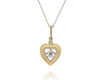 ESTATE .29CT DIAMOND 14K YELLOW GOLD 3D CLASSIC OPEN FILIGREE HEART LOVE PENDANT