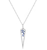 .38CT DIAMOND & AAA SAPPHIRE 14KT WHITE GOLD 3D TRIANGULAR FUN FLOATING PENDANT