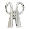 .28CT DIAMOND 14KT WHITE GOLD 3 STONE PAST PRESENT FUTURE CHANNEL SLIDER PENDANT