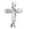.37CT DIAMOND 14KT WHITE GOLD 3D CLASSIC DOUBLE SWIRL LOVE KNOT CROSS PENDANT