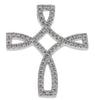 .52CT DIAMOND 14KT WHITE GOLD CLASSIC TRIANGULAR ANGLED CROSS FLOATING PENDANT