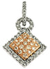.70CT DIAMOND 14KT WHITE & ROSE GOLD 3D PAVE SQUARE LOVE KNOT FLOATING PENDANT