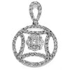 .77CT DIAMOND 14KT WHITE GOLD 3D MARQUISE & PRINCESS CIRCULAR FLOATING PENDANT