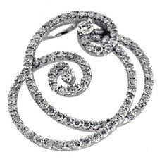 .65CT DIAMOND 14KT WHITE GOLD MULTI ROW DOUBLE SWIRL LOVE KNOT FLOATING PENDANT