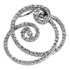 .65CT DIAMOND 14KT WHITE GOLD MULTI ROW DOUBLE SWIRL LOVE KNOT FLOATING PENDANT