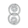 .88CT DIAMOND 14KT WHITE GOLD ROUND & BAGUETTE DOUBLE LOVE KNOT FLOATING PENDANT