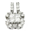 .72CT DIAMOND 14KT WHITE GOLD ROUND PRINCESS & BAGUETTE SQUARE FLOATING PENDANT