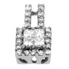 .39CT DIAMOND 14KT WHITE GOLD ROUND & PRINCESS INVISIBLE SQUARE FLOATING PENDANT