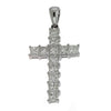 1.20CT DIAMOND 14KT WHITE GOLD 3D PRINCESS CUT INVISIBLE CROSS FLOATING PENDANT
