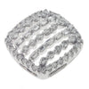 .53CT DIAMOND 14KT WHITE GOLD ROUND & BAGUETTE MULTI ROW SQUARE FLOATING PENDANT